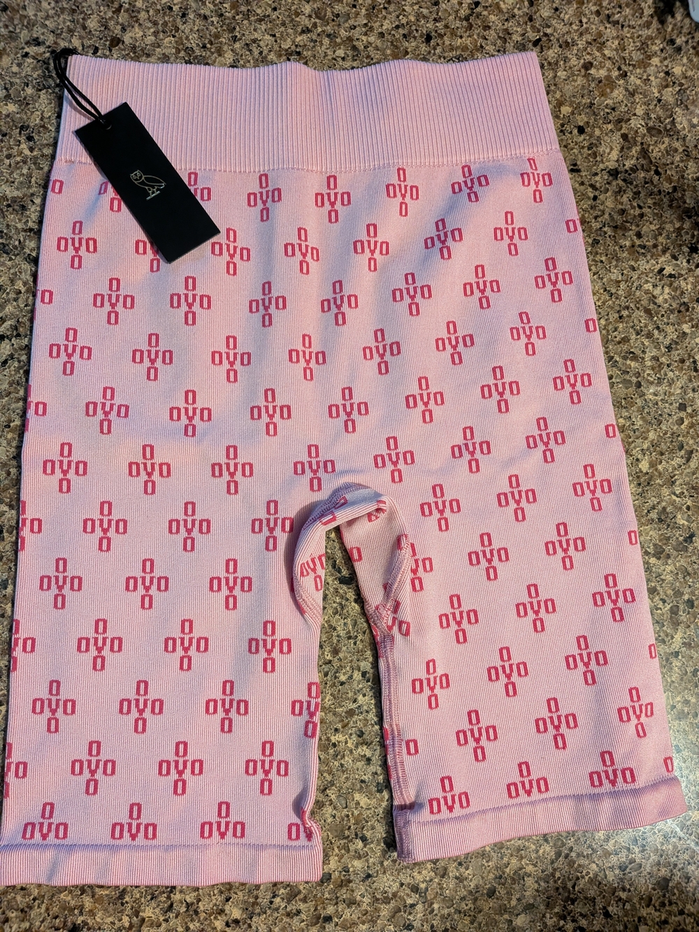 NWT OVO Pink Logo Knit Bike Shorts